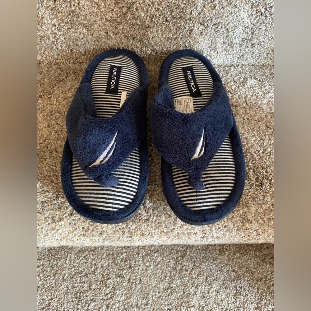 Nautical Navy Slippers Size 5-6
